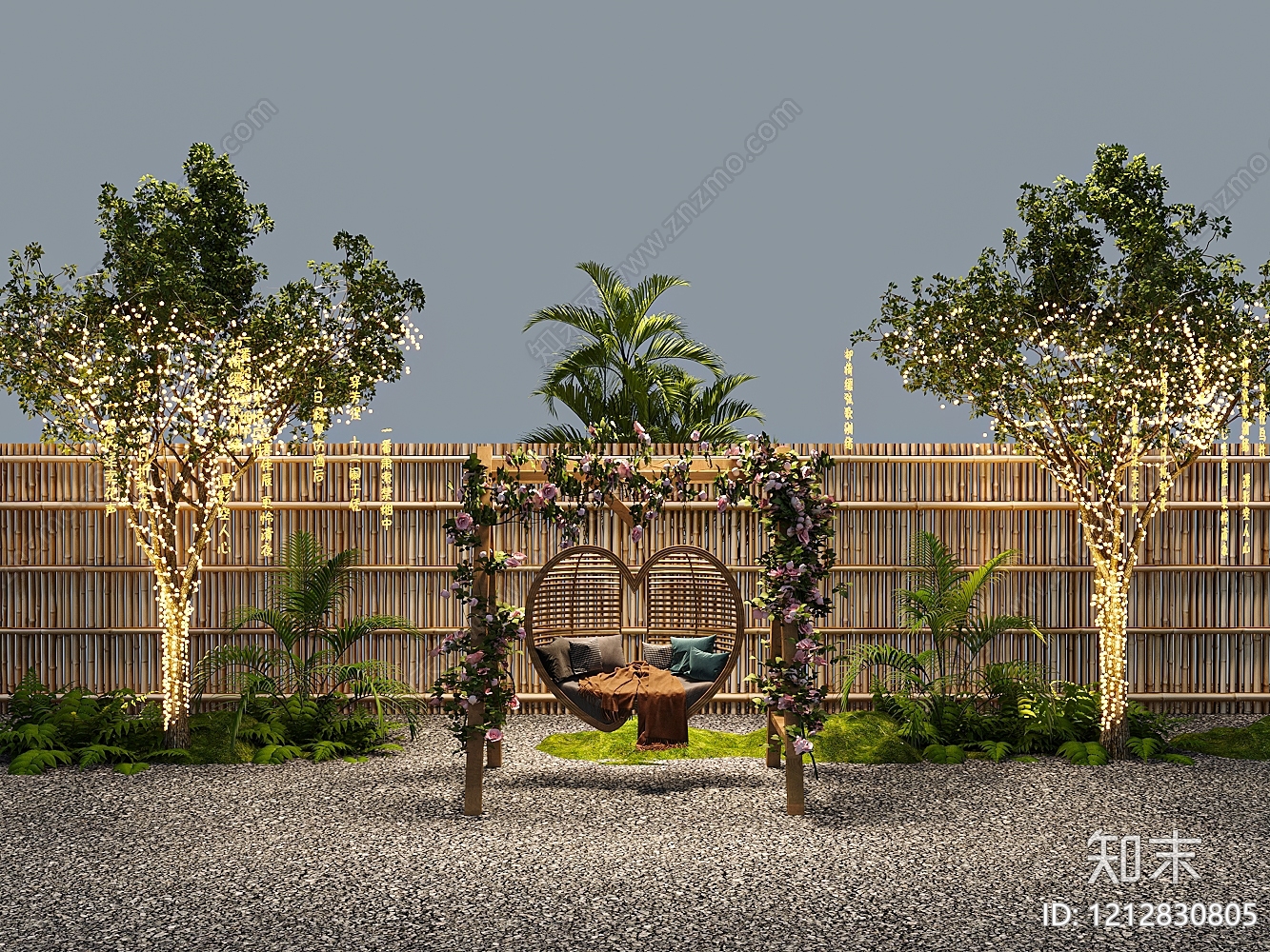 新中式景观庭院3D模型下载【ID:1212830805】