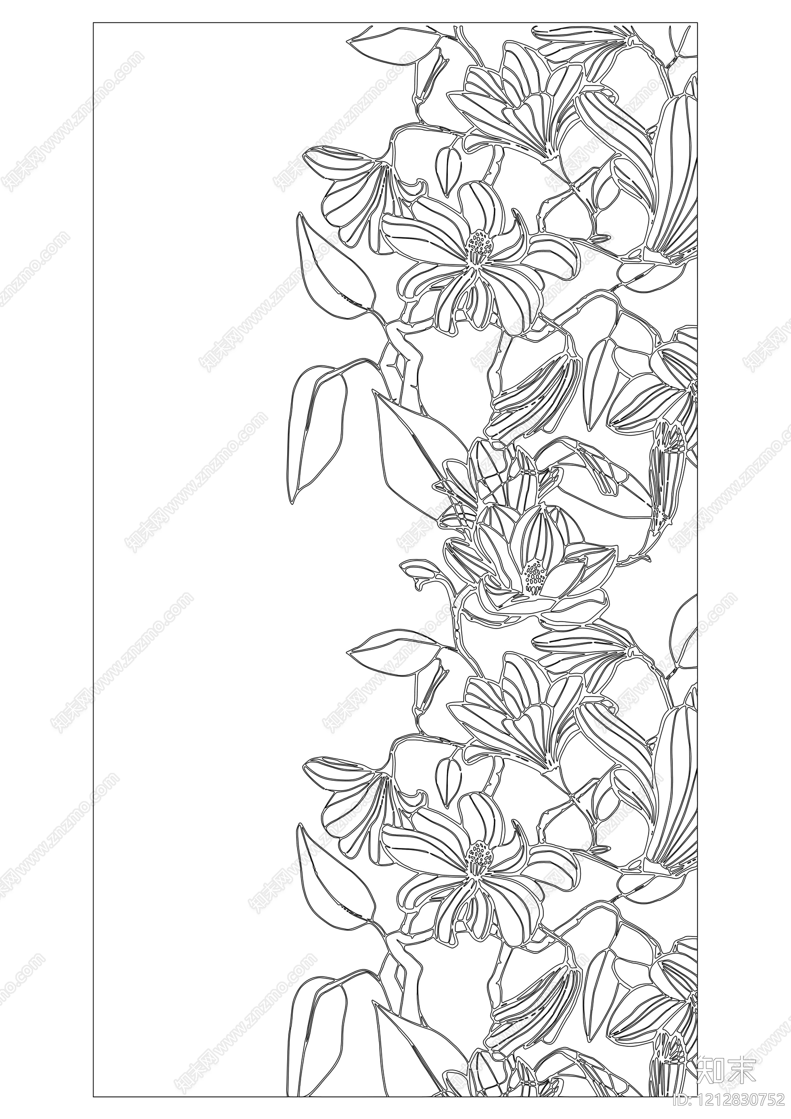 现代极简综合植物图库cad施工图下载【ID:1212830752】