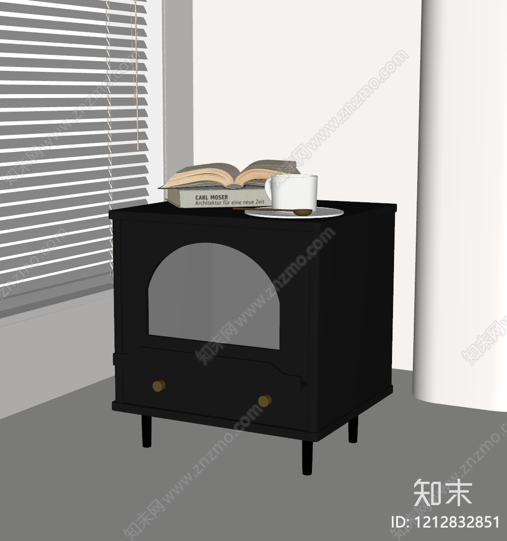 现代简约床头柜SU模型下载【ID:1212832851】