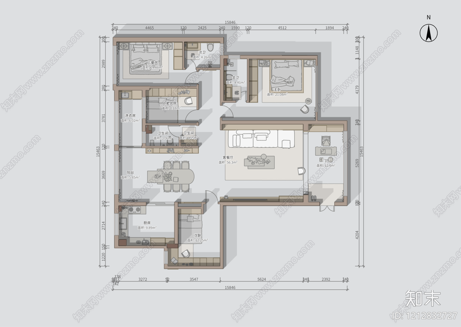 样板间施工图下载【ID:1212832727】