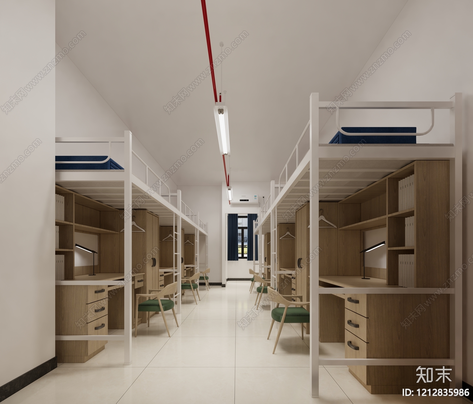 现代简约宿舍SU模型下载【ID:1212835986】