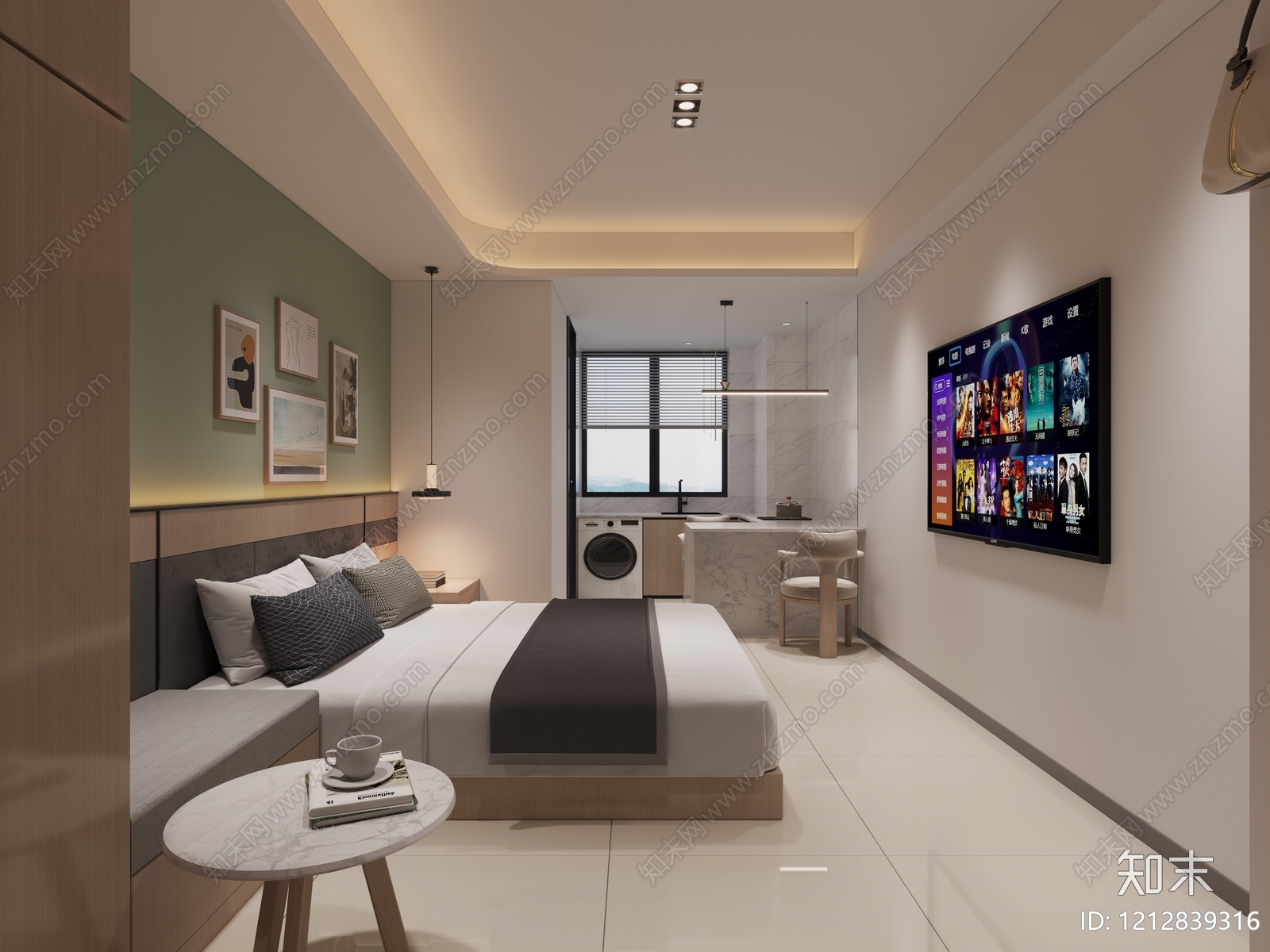 现代简约公寓3D模型下载【ID:1212839316】