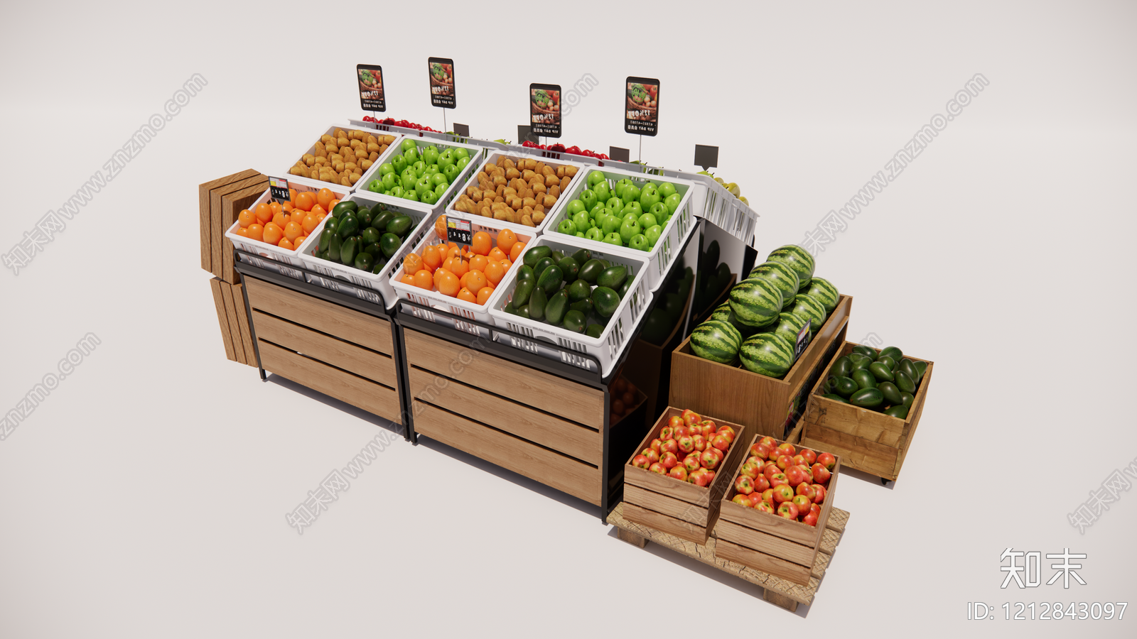 原木风水果店SU模型下载【ID:1212843097】