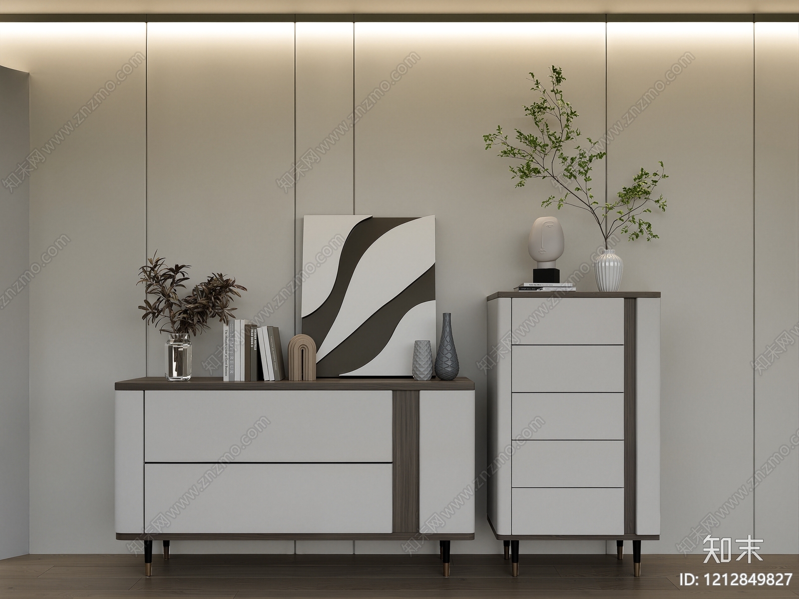 现代简约斗柜SU模型下载【ID:1212849827】