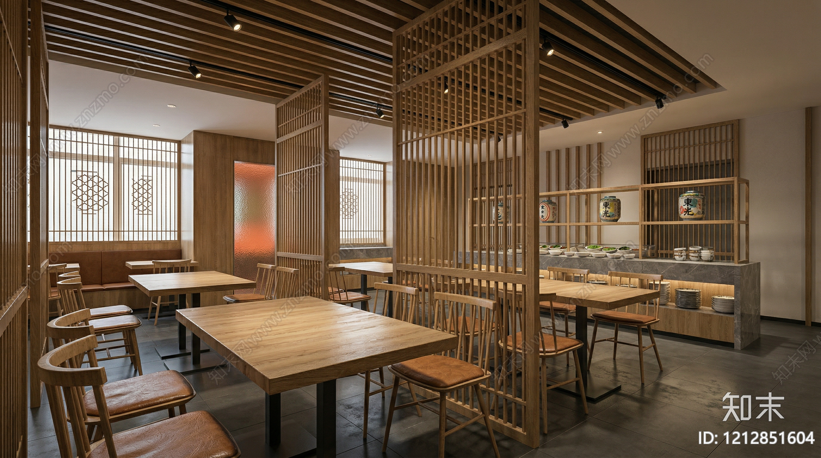 日式中餐厅SU模型下载【ID:1212851604】