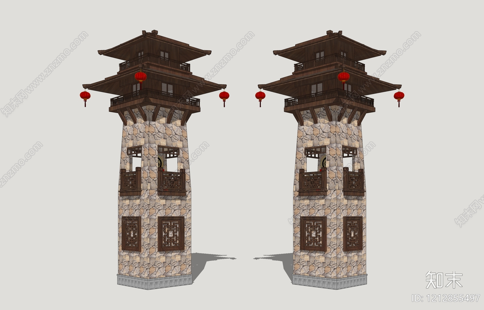 新中式景观灯SU模型下载【ID:1212855497】