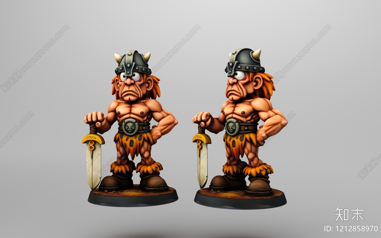 卡通复古虚拟人物3D模型下载【ID:1212858970】