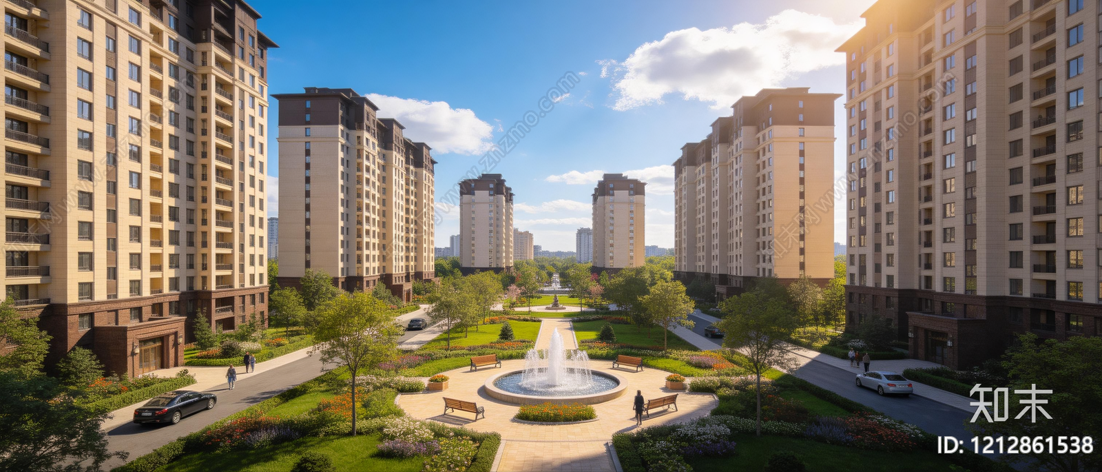 现代小区HDR贴图下载【ID:1212861538】