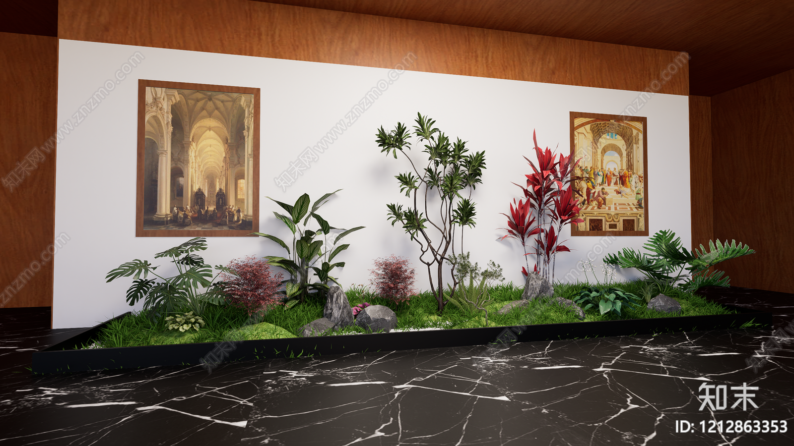 新中式景观花境SU模型下载【ID:1212863353】