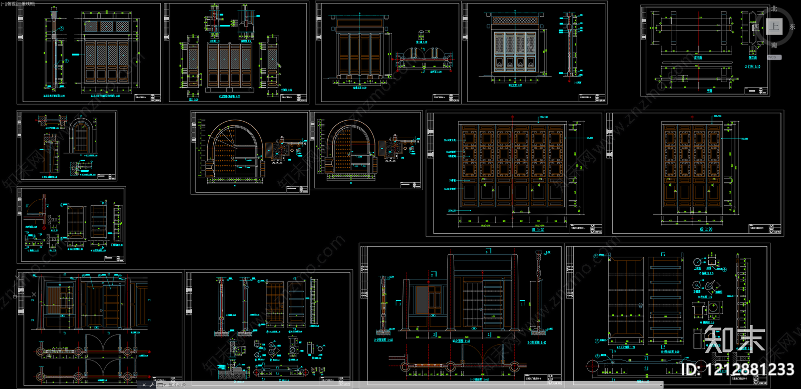 古建木门动态块节点做法施工图下载【ID:1212881233】