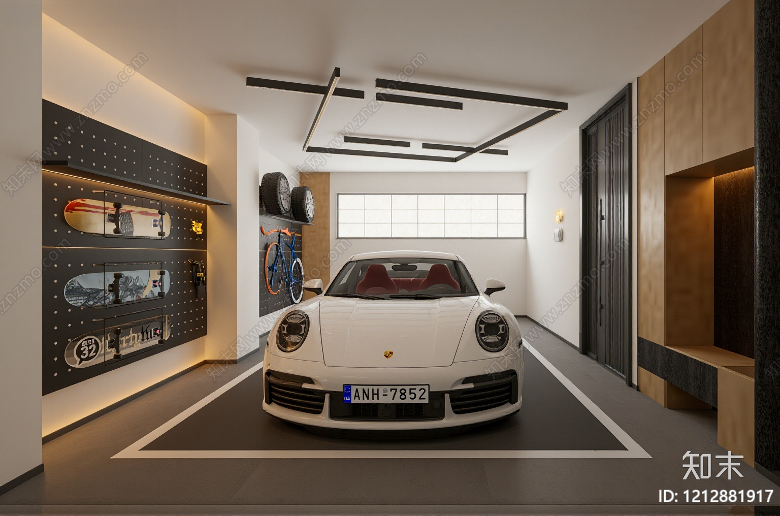 现代简约地下车库SU模型下载【ID:1212881917】