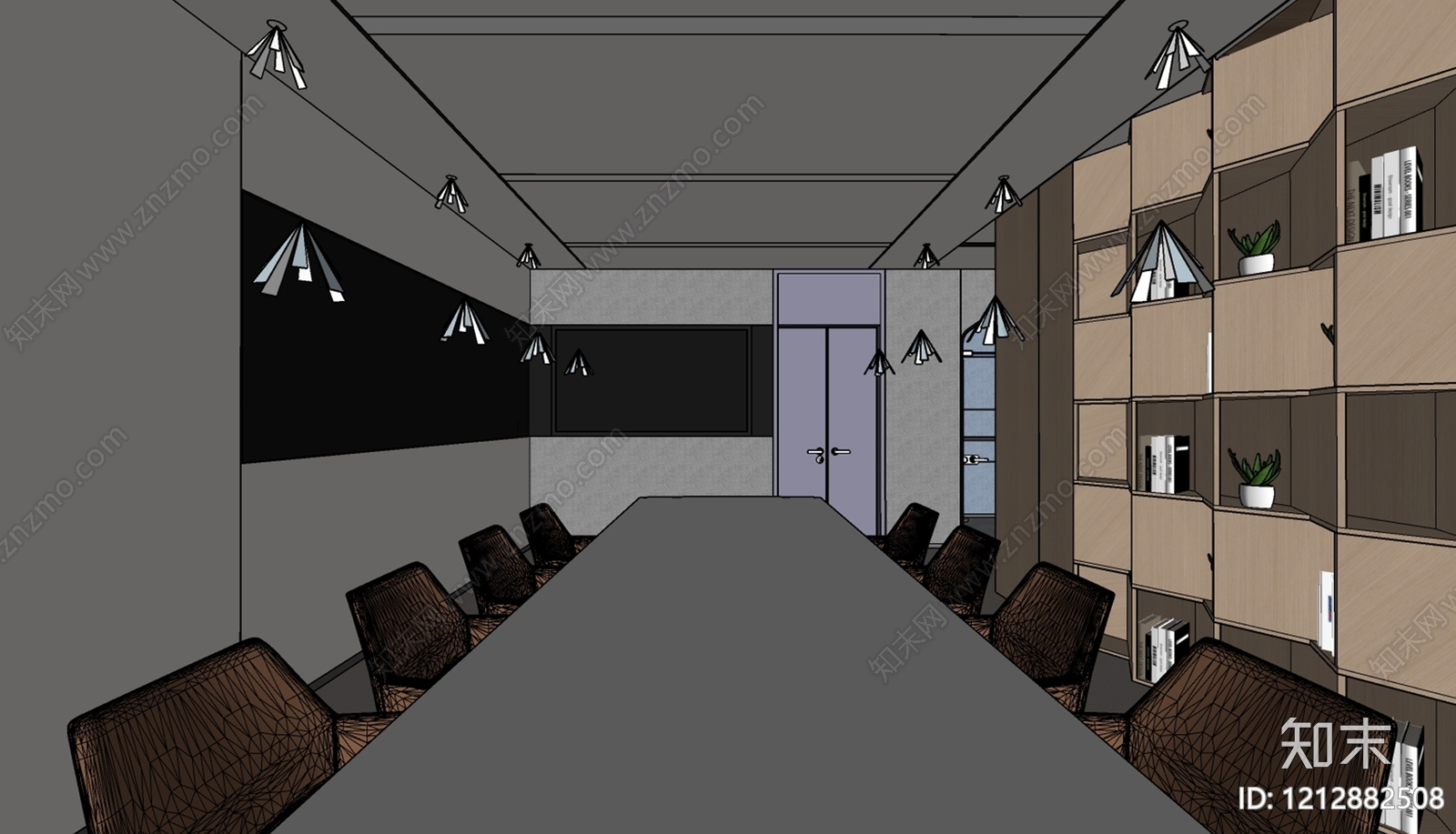现代简约会议室SU模型下载【ID:1212882508】