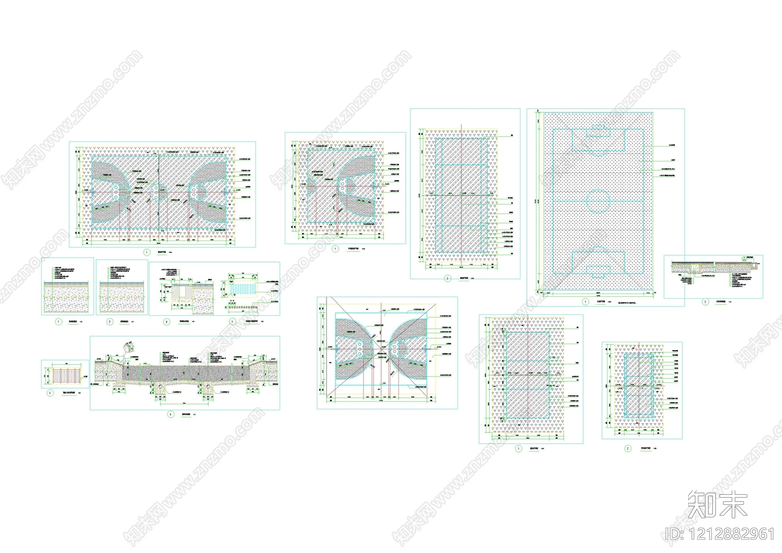 现代足球场施工图下载【ID:1212882961】