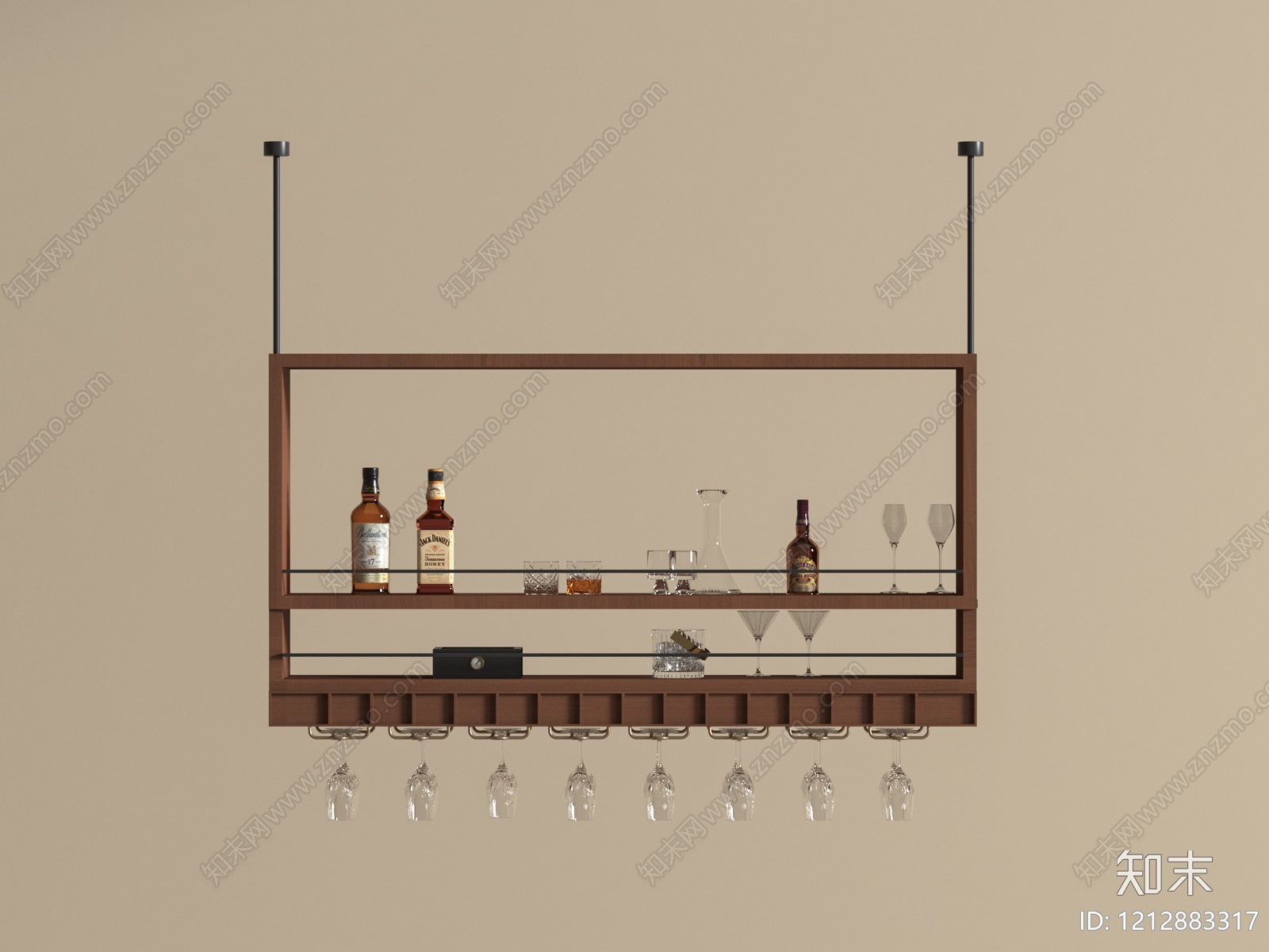 现代简约酒架3D模型下载【ID:1212883317】