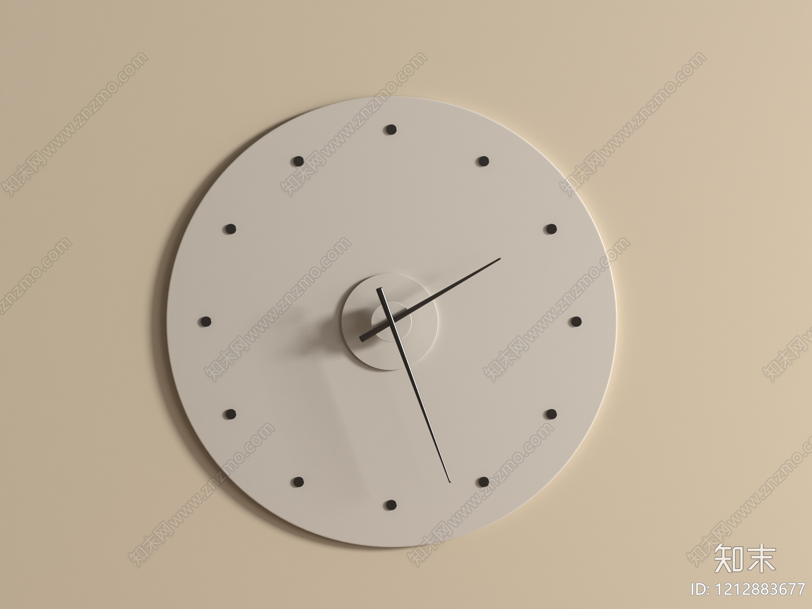 极简钟表3D模型下载【ID:1212883677】