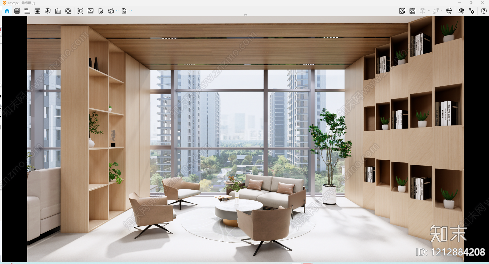 原木风接待室SU模型下载【ID:1212884208】