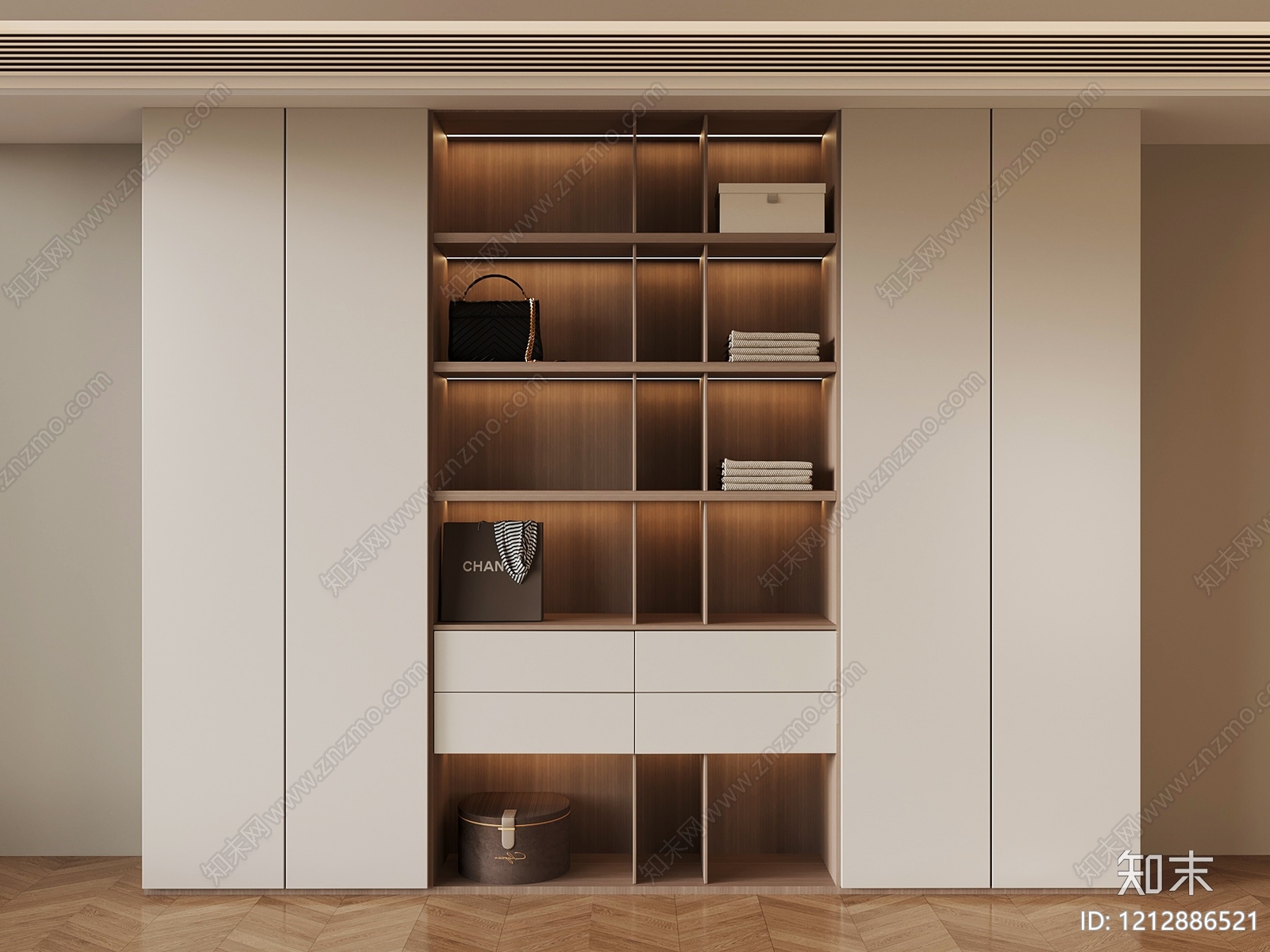 现代简约衣柜SU模型下载【ID:1212886521】
