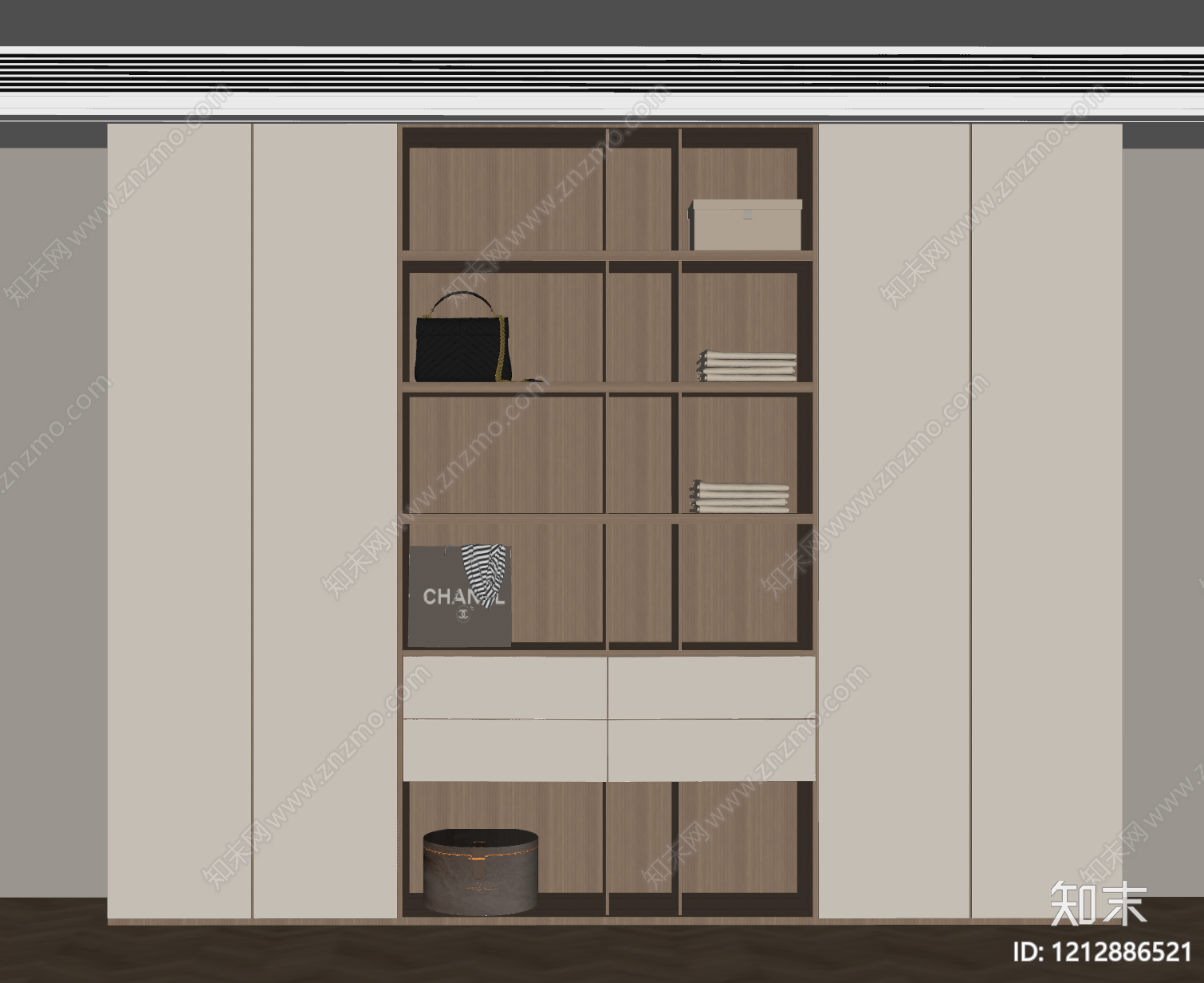 现代简约衣柜SU模型下载【ID:1212886521】