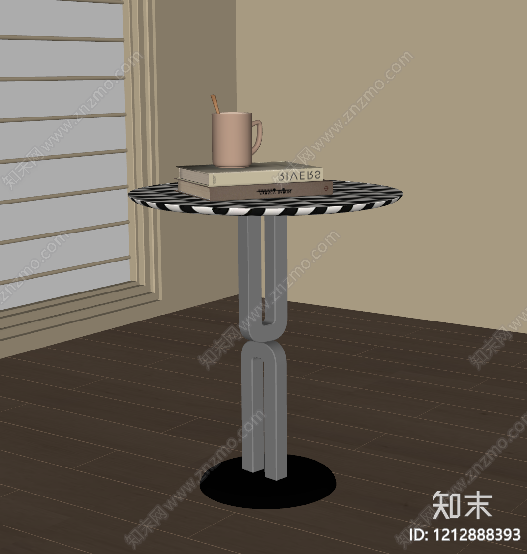 奶油风边几SU模型下载【ID:1212888393】