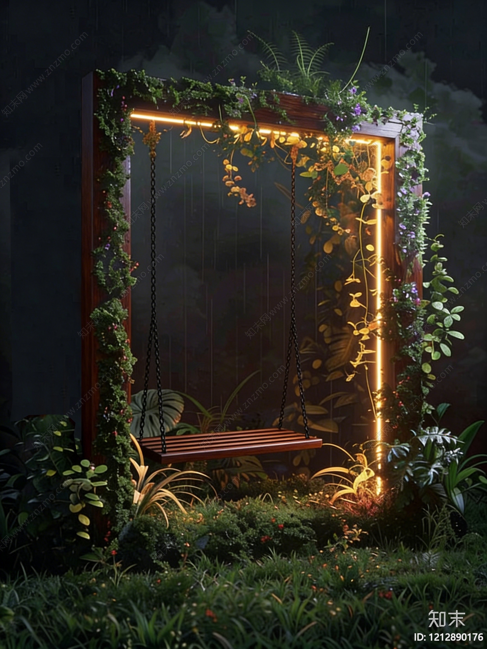 现代自然风吊椅SU模型下载【ID:1212890176】