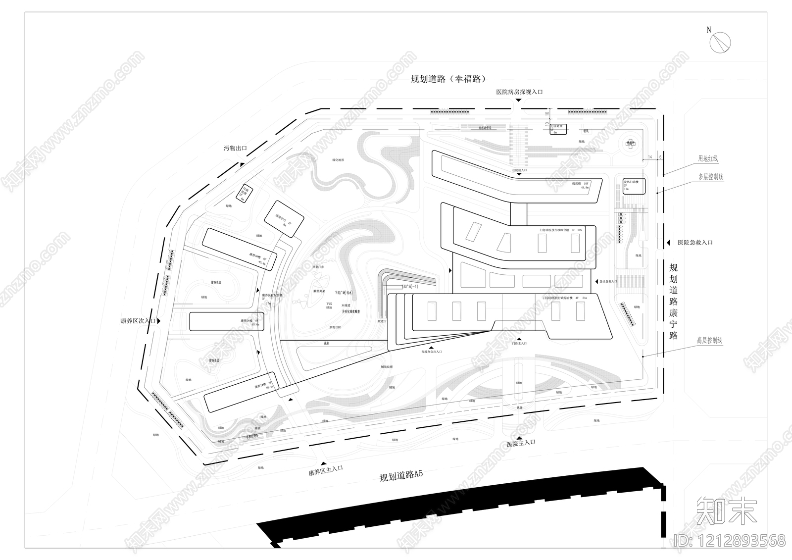 现代医院建筑施工图下载【ID:1212893568】