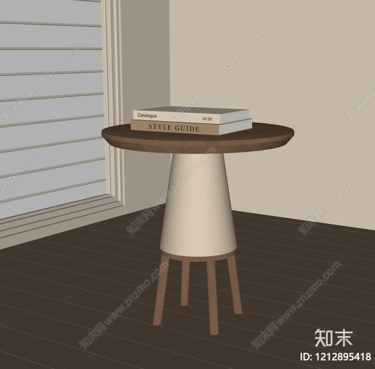 奶油风边几SU模型下载【ID:1212895418】