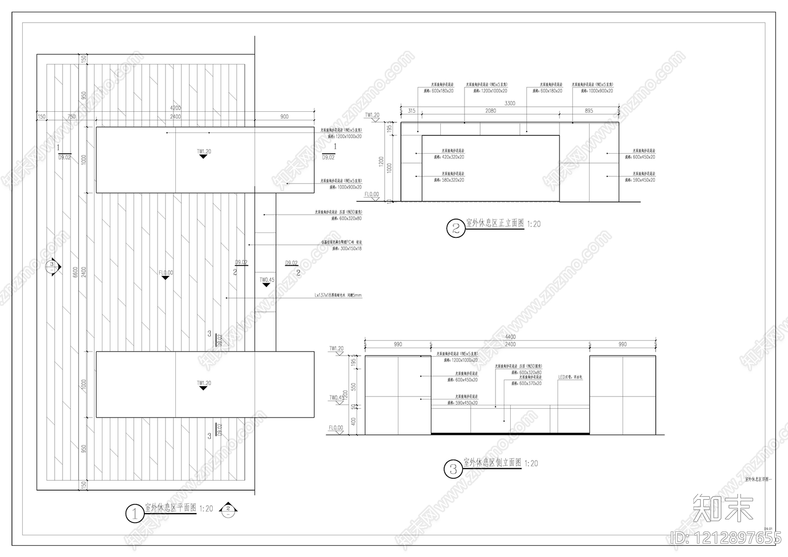 示范区景观cad施工图下载【ID:1212897655】