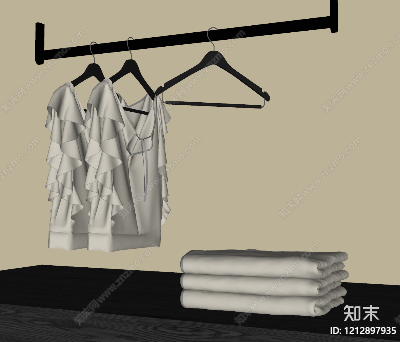 极简衣服SU模型下载【ID:1212897935】