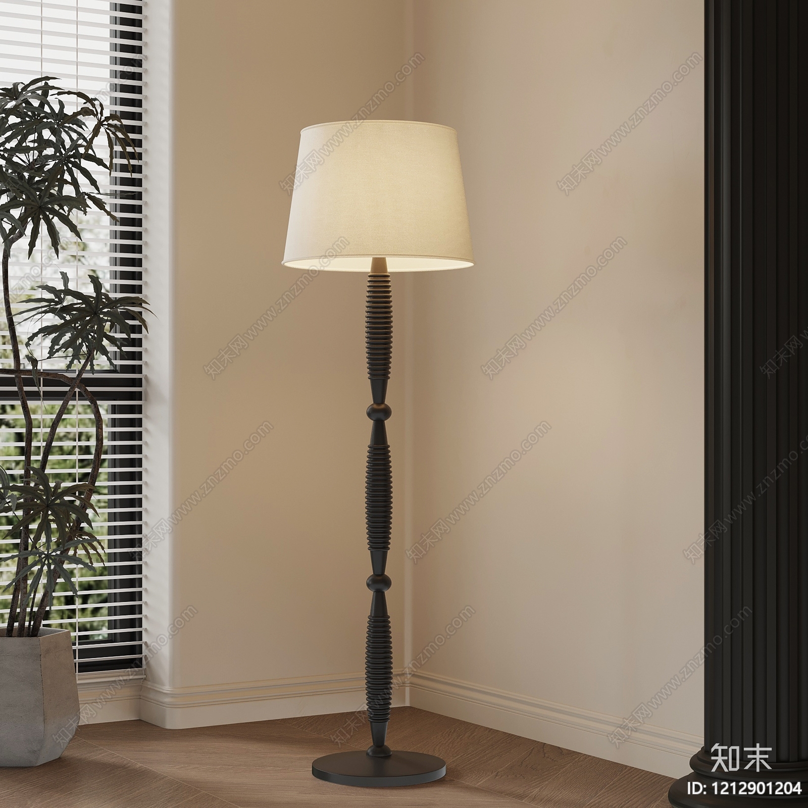 奶油风落地灯3D模型下载【ID:1212901204】