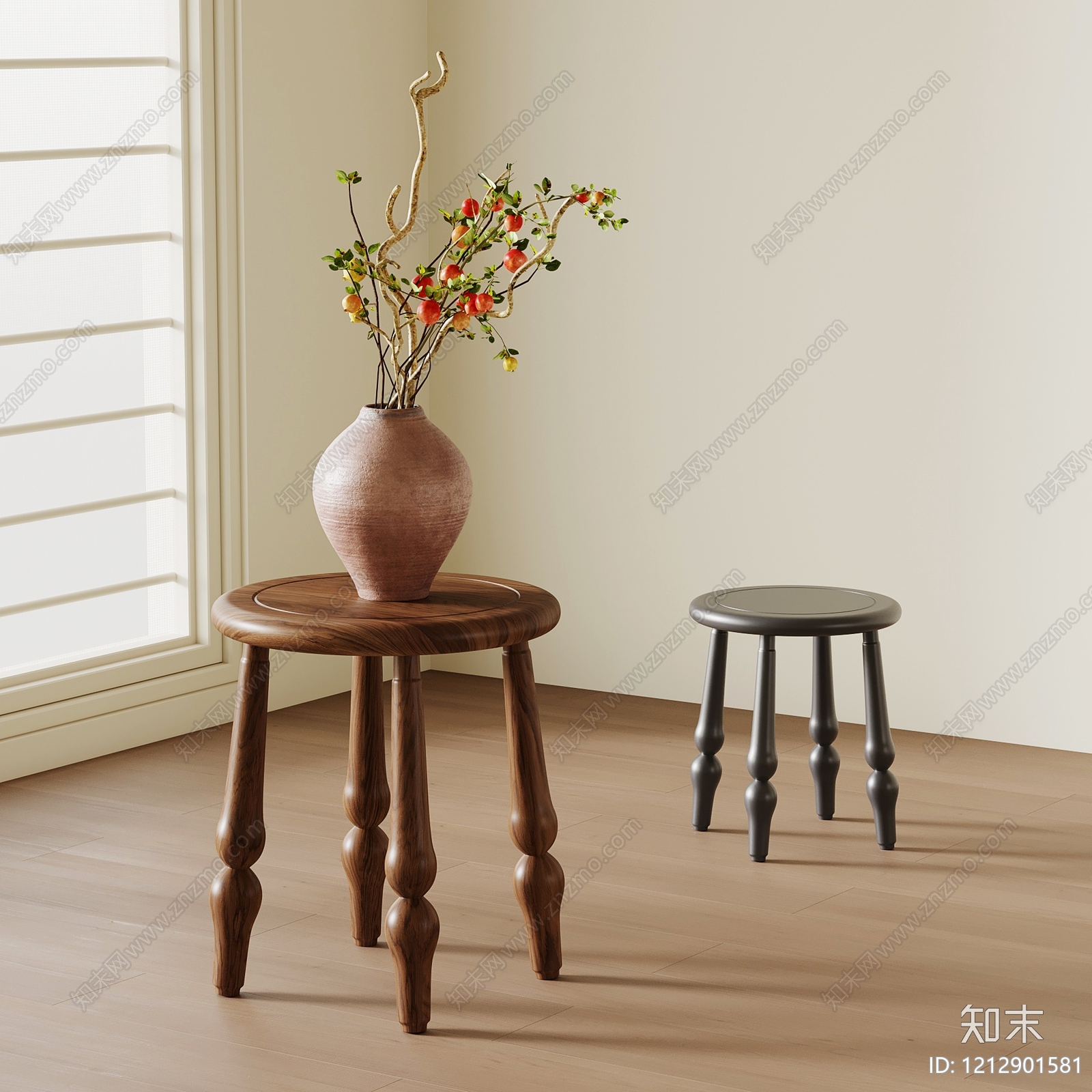 奶油风沙发凳SU模型下载【ID:1212901581】