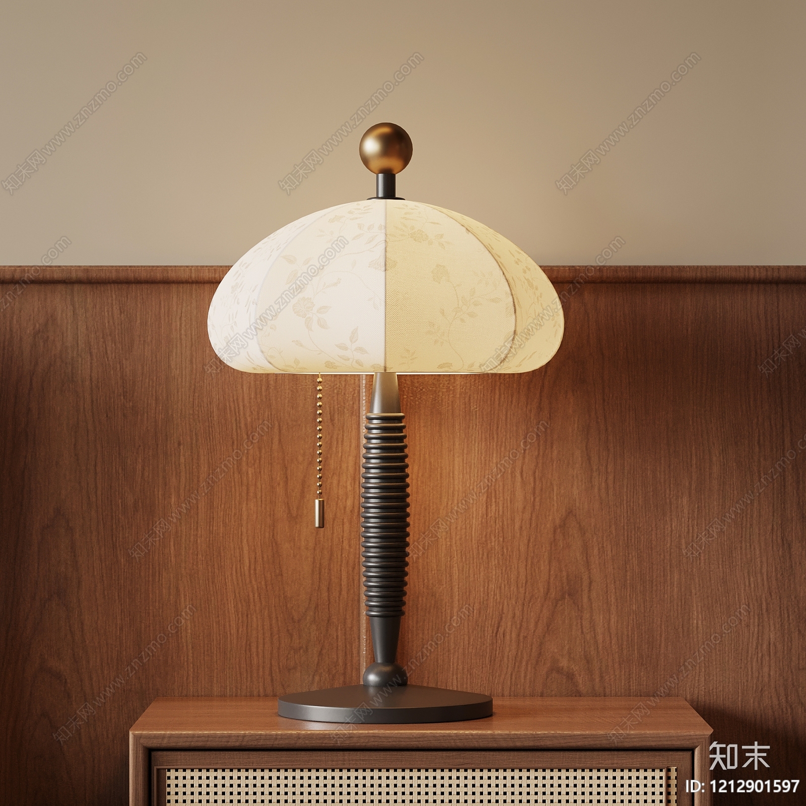 中古风台灯SU模型下载【ID:1212901597】
