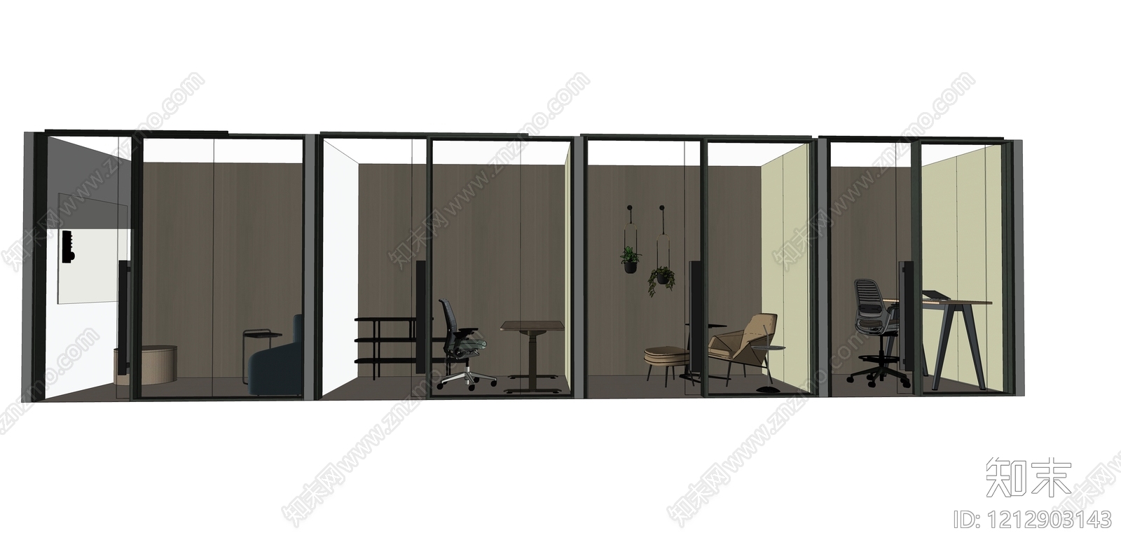 现代简约其他办公区域SU模型下载【ID:1212903143】