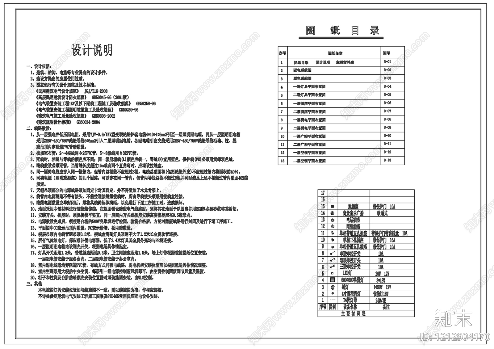 新中式设计说明施工图下载【ID:1212904170】