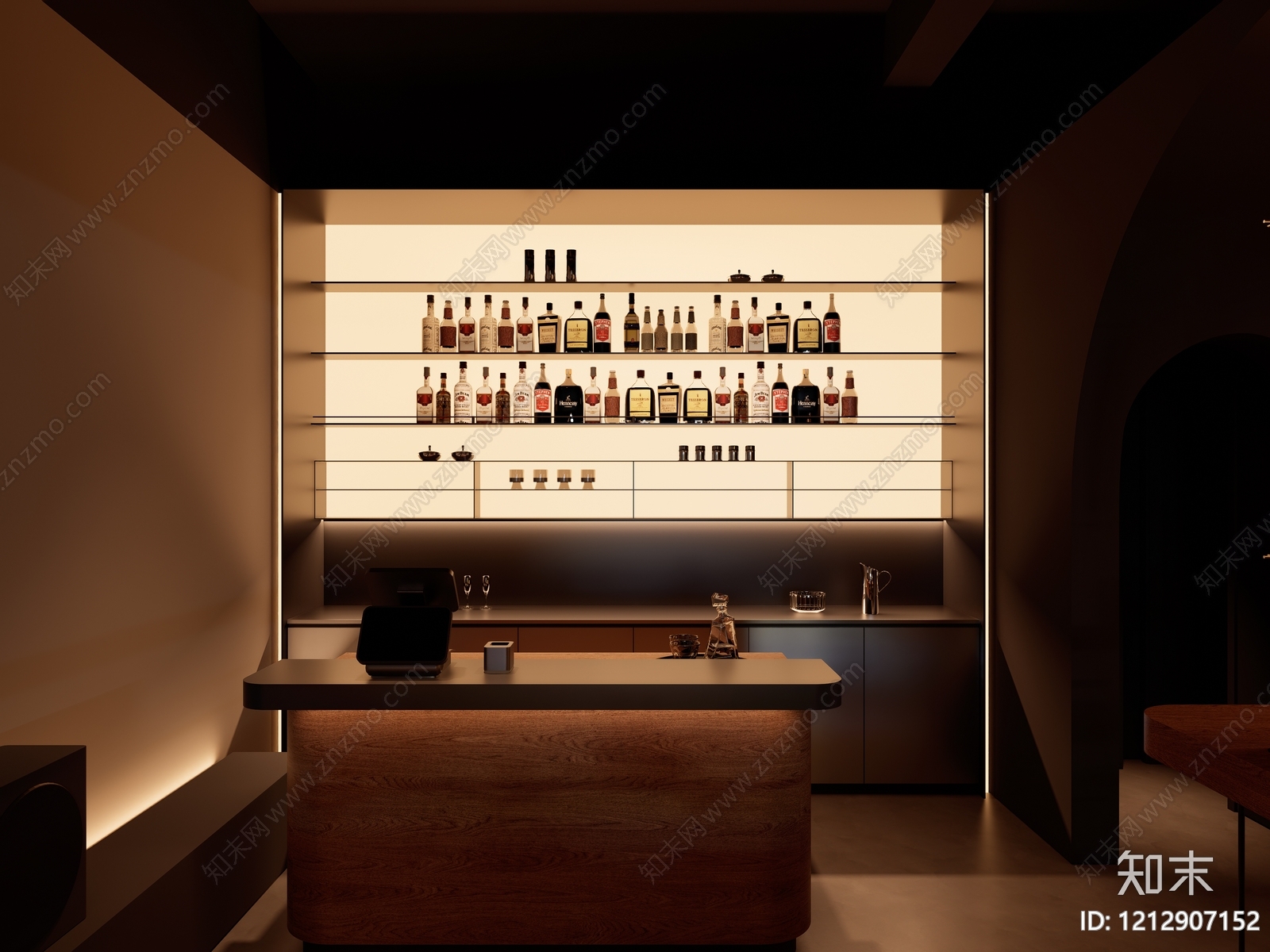 现代简约酒吧SU模型下载【ID:1212907152】