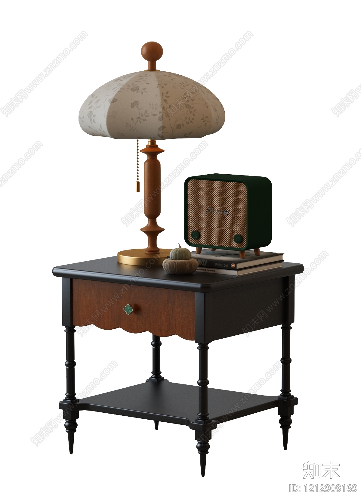 中古风床头柜3D模型下载【ID:1212908169】