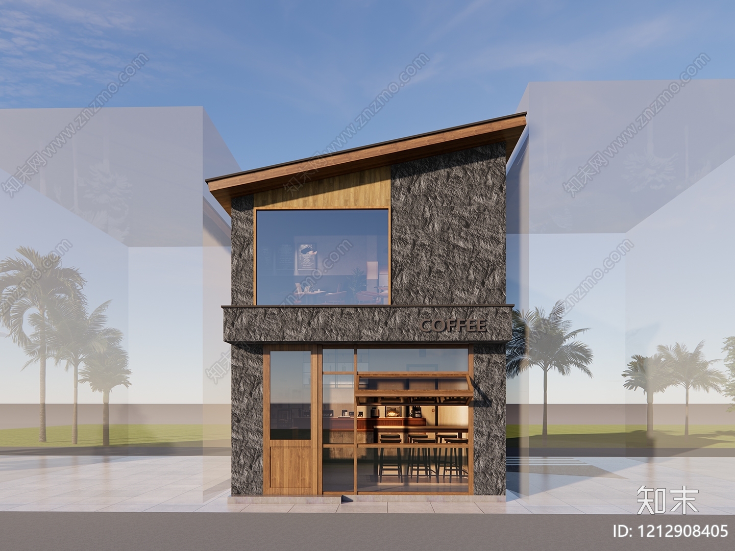 现代简约小公建SU模型下载【ID:1212908405】