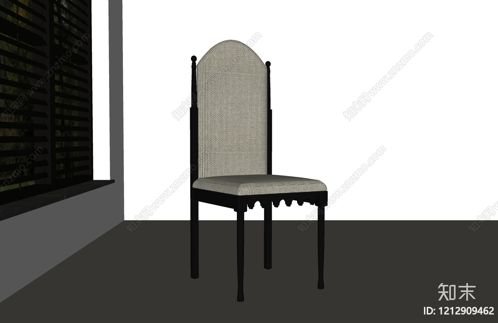新中式餐椅SU模型下载【ID:1212909462】