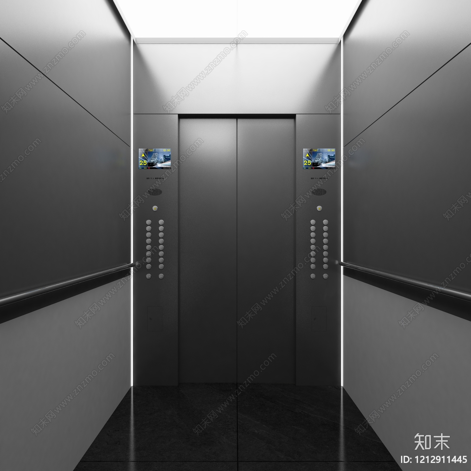 极简主义电梯间3D模型下载【ID:1212911445】