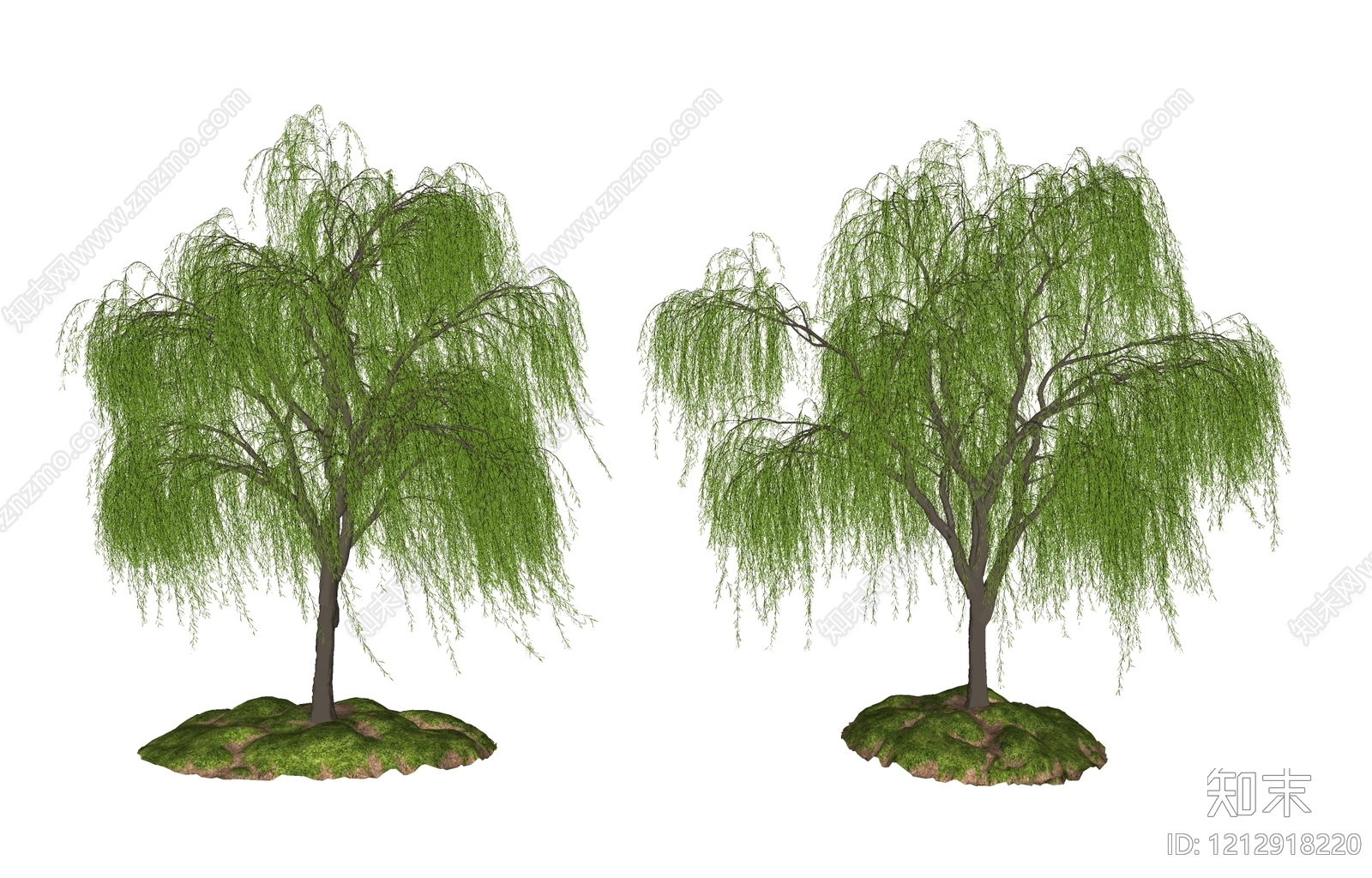 新中式景观乔木SU模型下载【ID:1212918220】