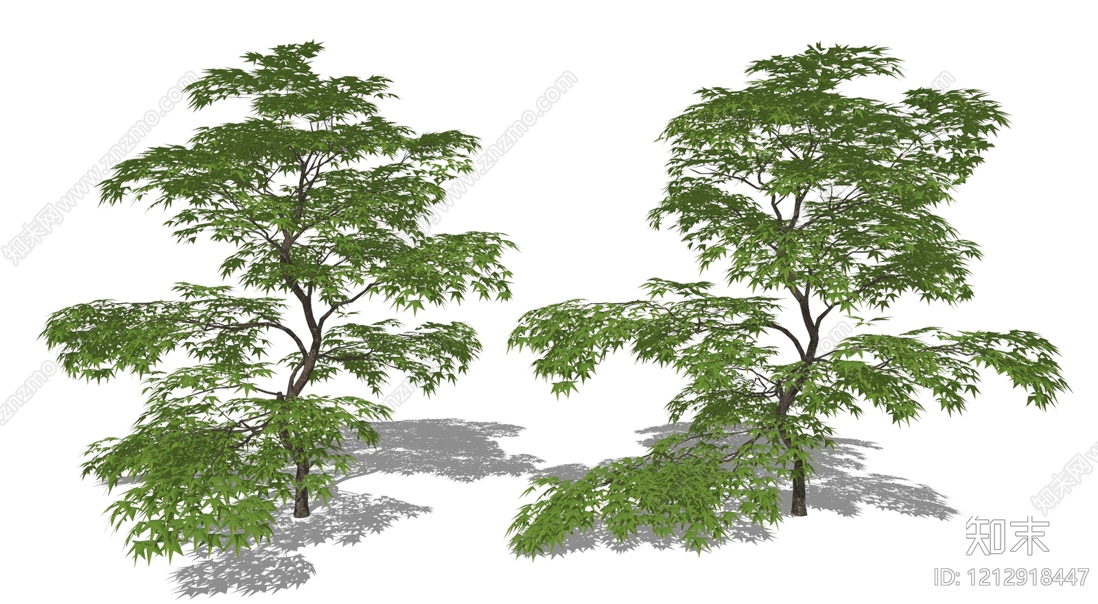 新中式景观乔木SU模型下载【ID:1212918447】