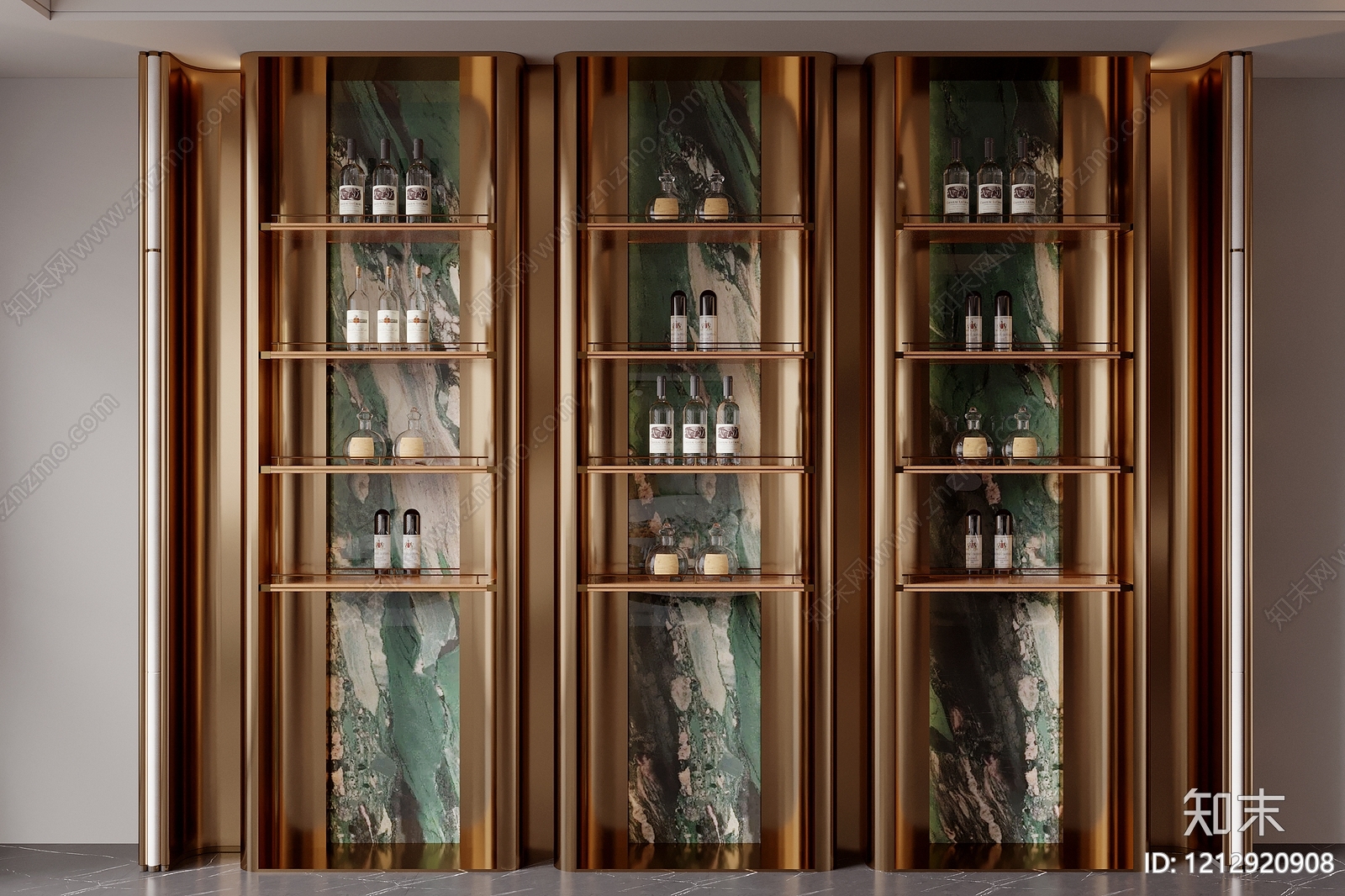 意式轻奢酒柜3D模型下载【ID:1212920908】