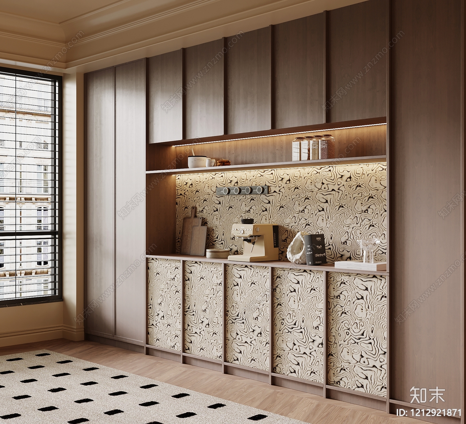 现代简约餐边柜3D模型下载【ID:1212921871】