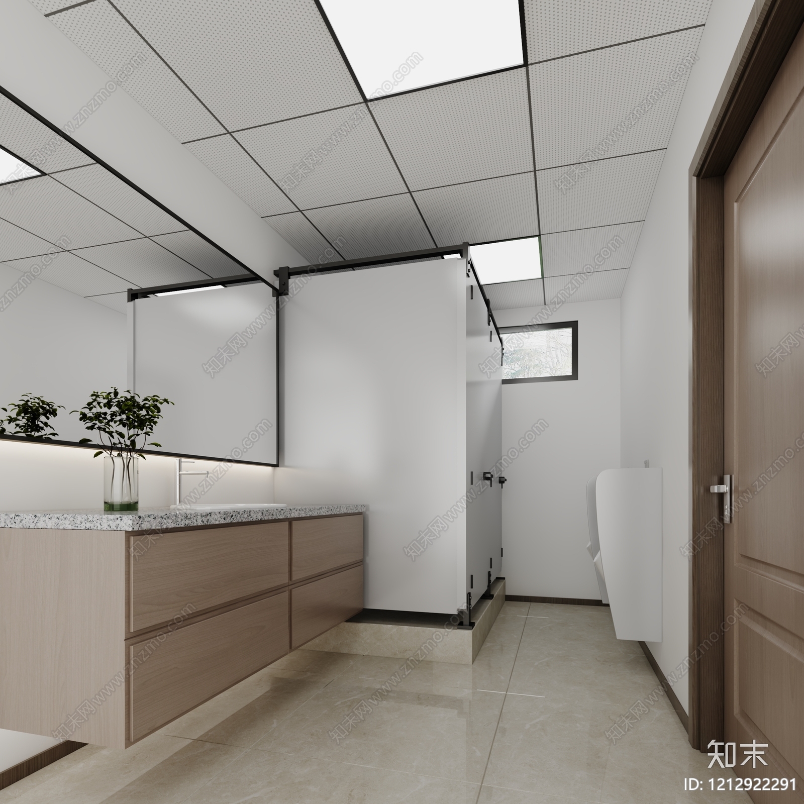 现代简约公共卫生间3D模型下载【ID:1212922291】