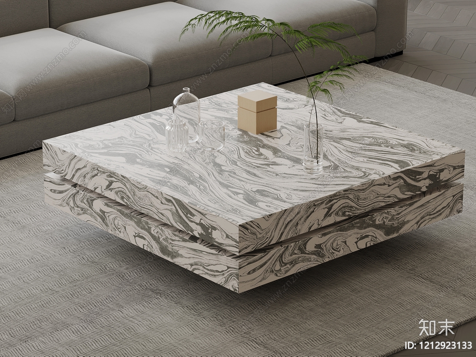 现代简约茶几3D模型下载【ID:1212923133】