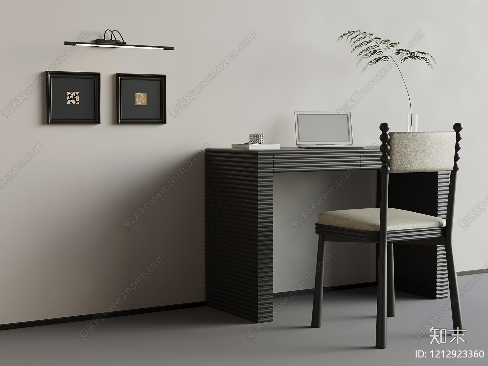现代简约书房3D模型下载【ID:1212923360】