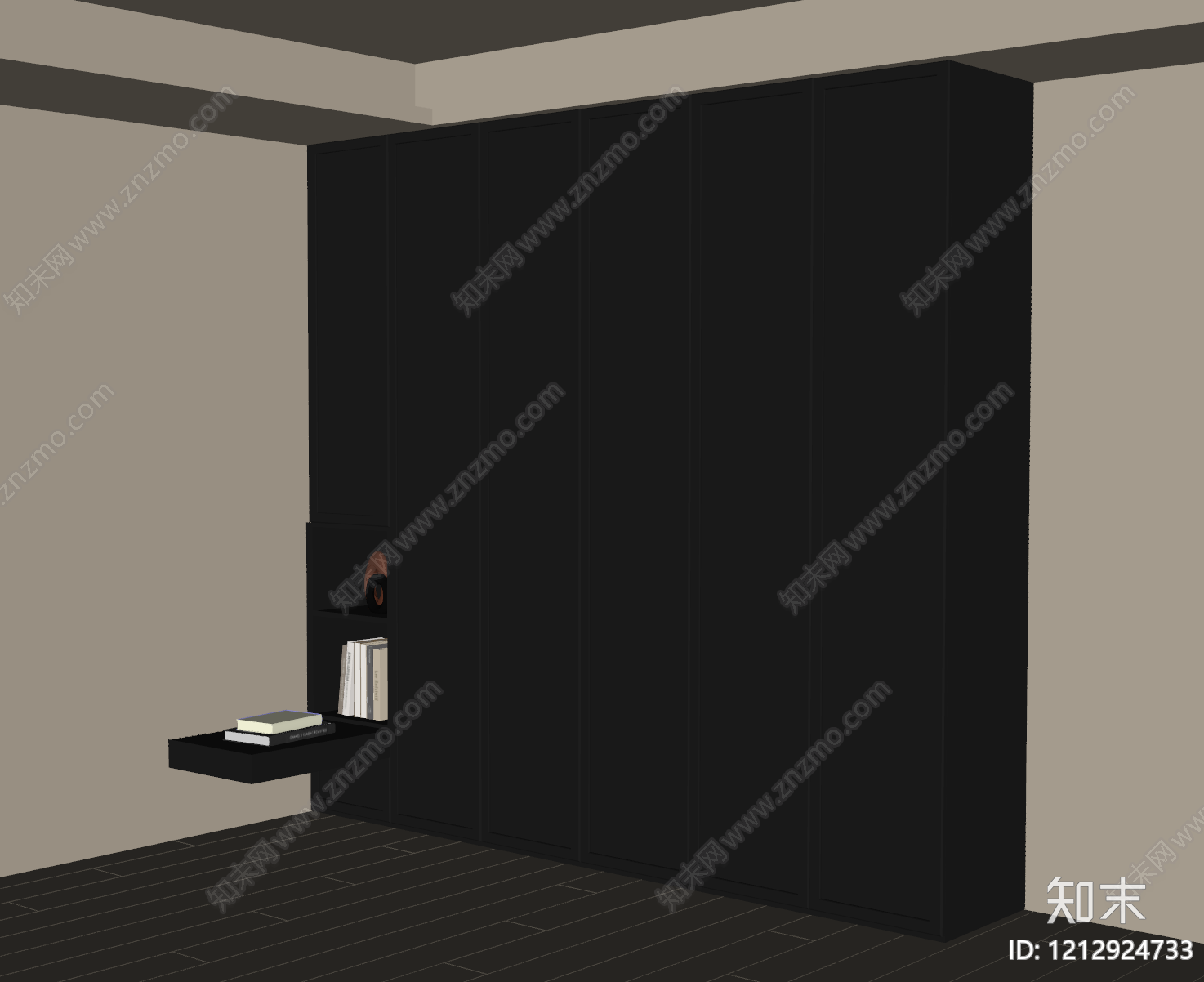 极简衣柜SU模型下载【ID:1212924733】