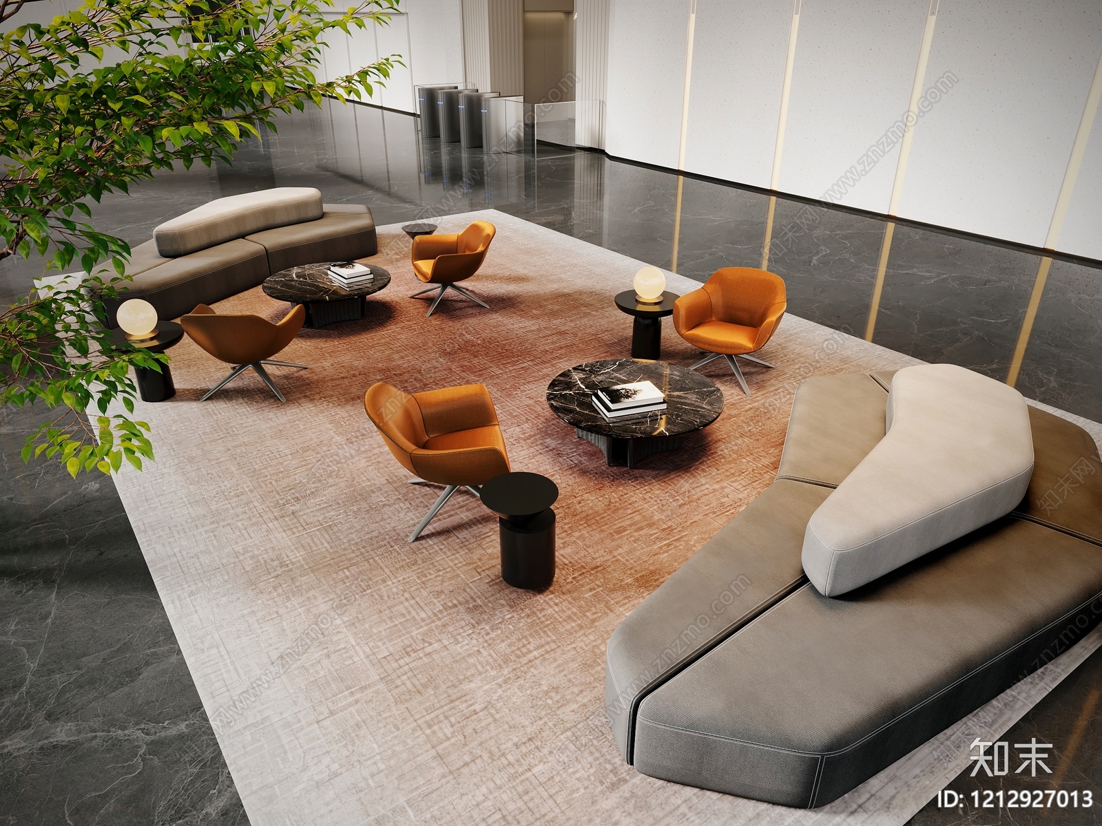 现代简约休息区3D模型下载【ID:1212927013】