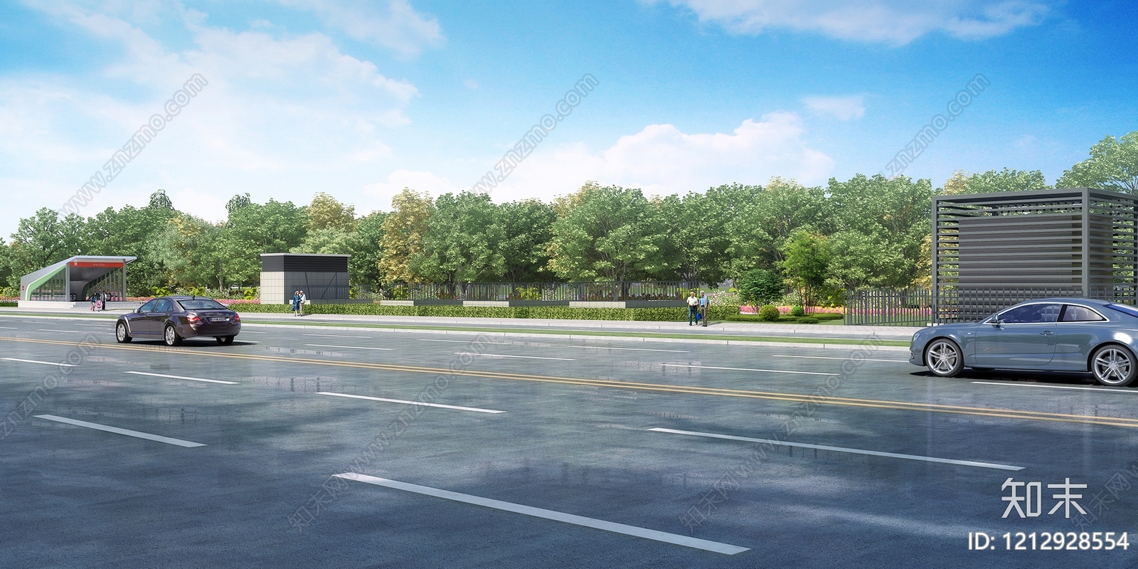 现代简约车行道路3D模型下载【ID:1212928554】