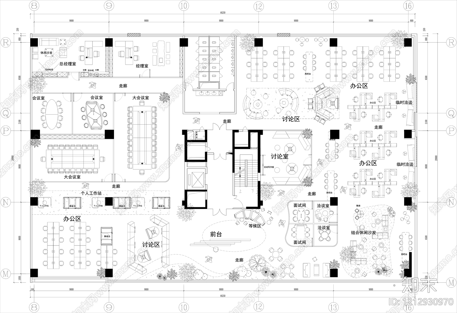 办公大堂施工图下载【ID:1212930970】