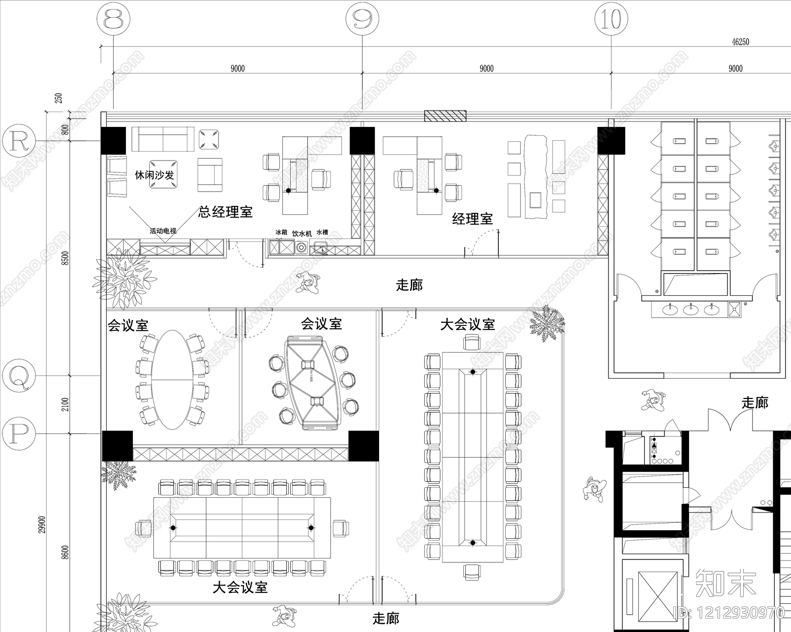 办公大堂cad施工图下载【ID:1212930970】